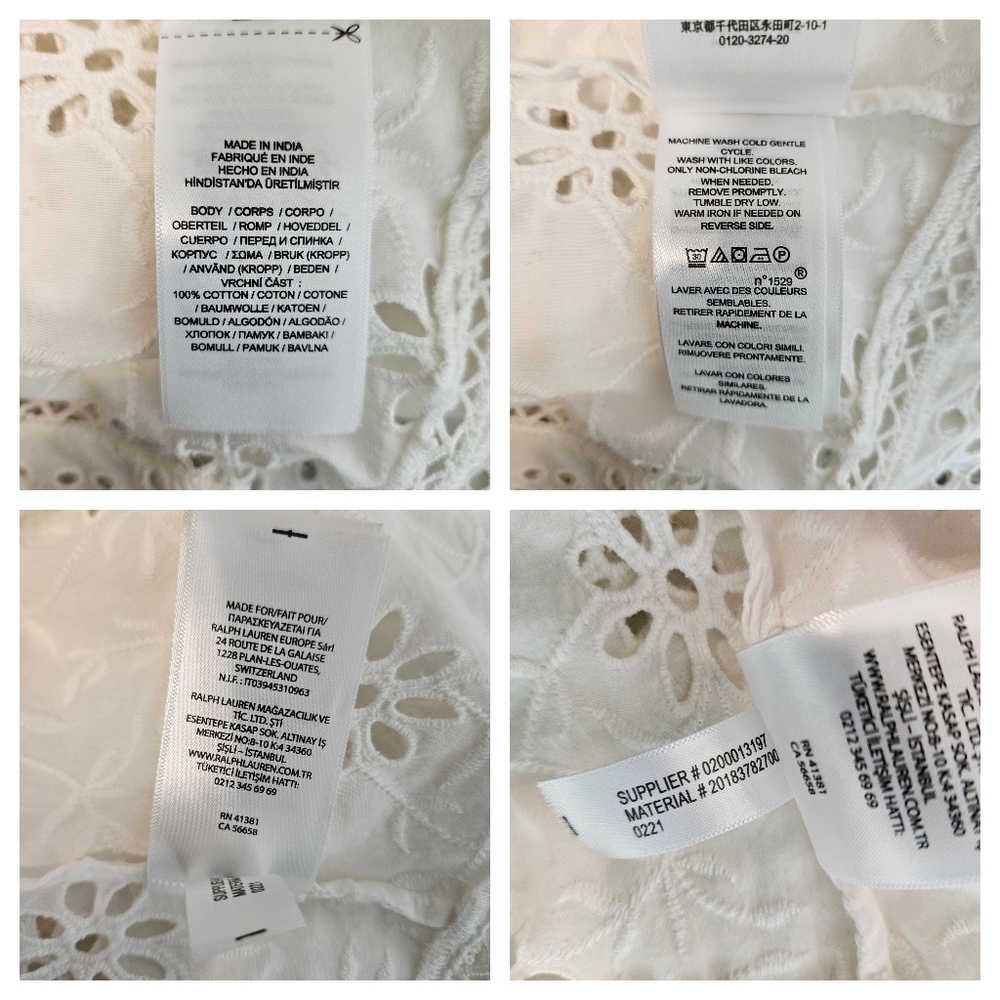 Lauren Ralph Lauren White Lace Eyelet Embroidered Open-Front Duster PS P - Picture 12 of 13